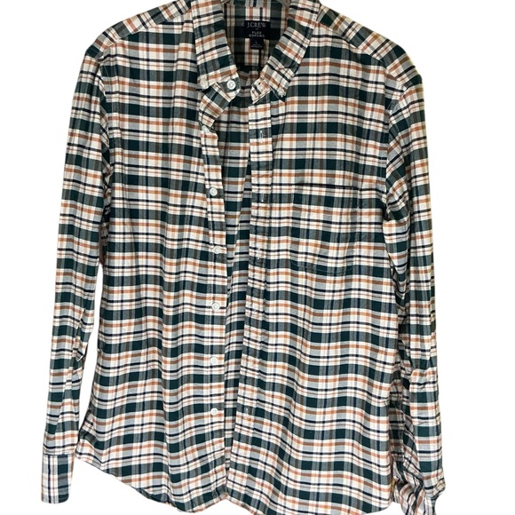 J. Crew Green and White Plaid Casual Shirt - Picture 2 of 3